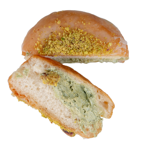 Crema de pistacho y glaseado por encima